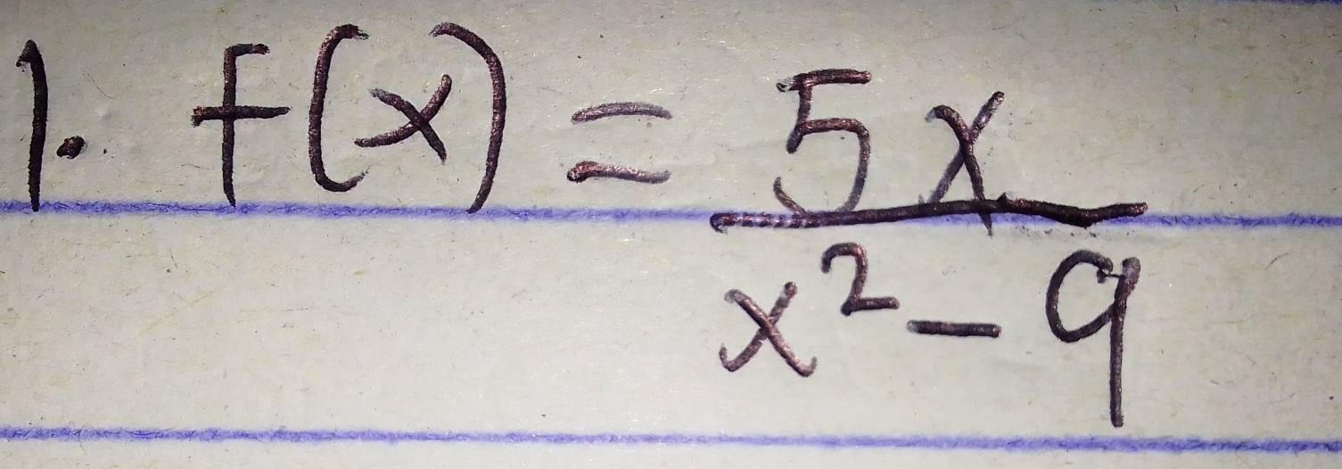 f(x)= 5x/x^2-9 