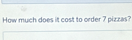 How much does it cost to order 7 pizzas?