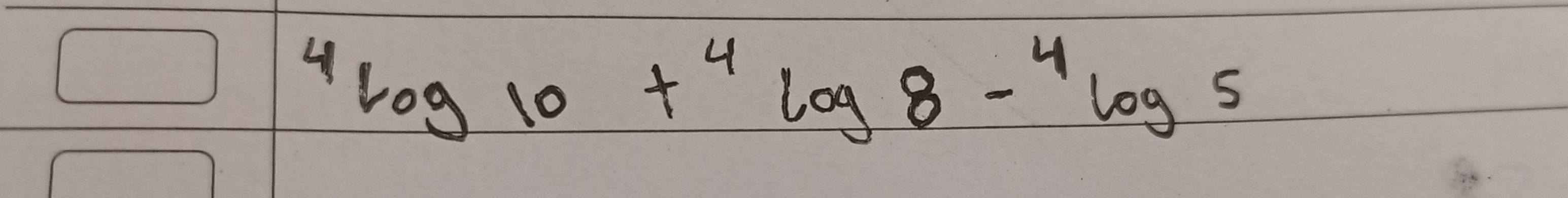 ^4log 10+^4log 8-^4log 5