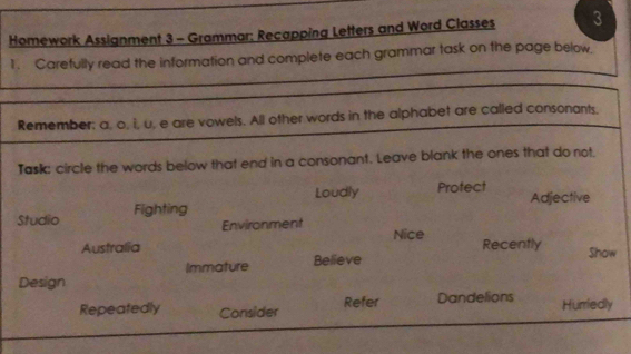 Solved: Homework Assignment 3 - Grammar: Recapping Letters and Word ...