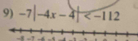 -7|-4x-4|
-8 -7 -6 -5 -1 → A