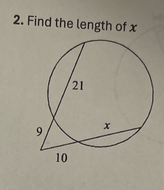 Find the length of x