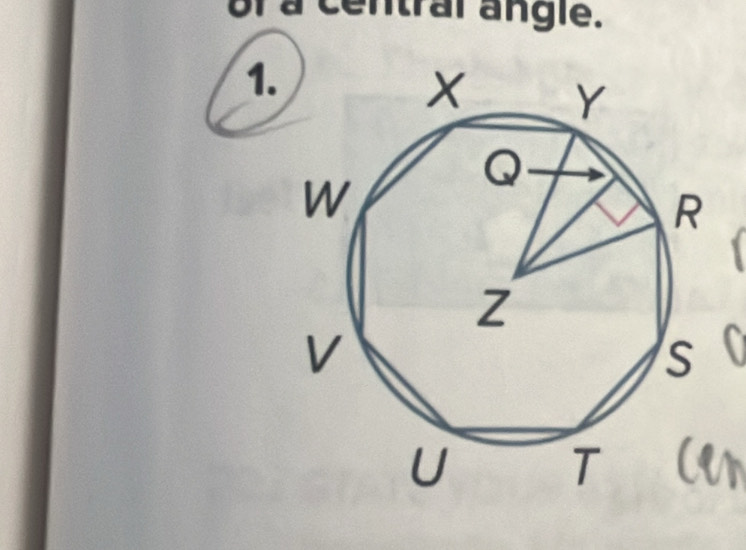 of a central angle. 
1. 

Cer