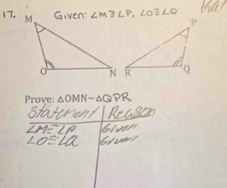 Prove: △ OMNsim