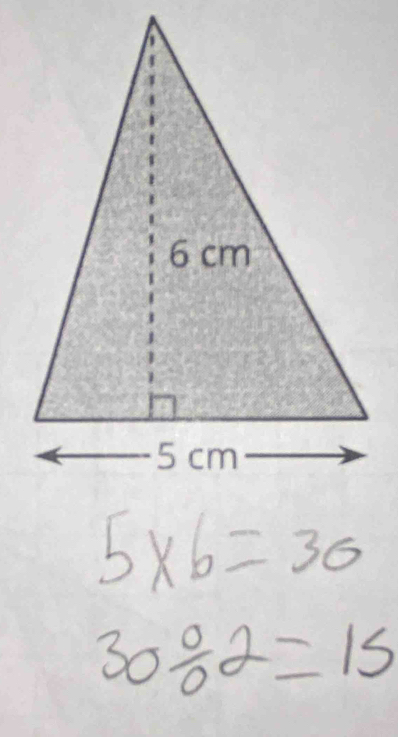 5* 6=30
30/ 2=15