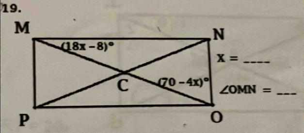 X= _
∠ OMN= _