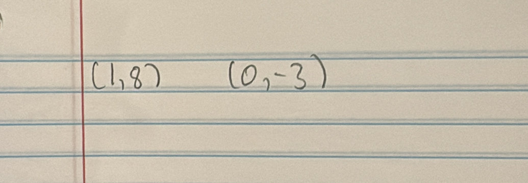 (1,8)
(0,-3)