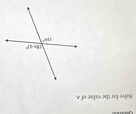 Question
Solve for the value of s.