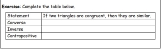 Complete the table below.