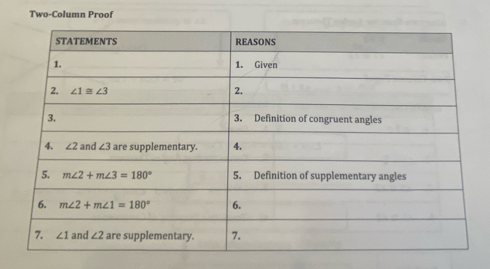 Two-Column Proof