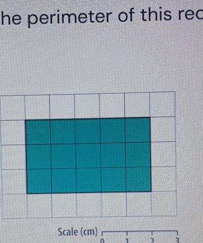 he perimeter of this rec 
Scale (cm) 
n 1 2