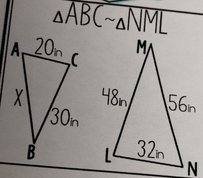 △ABC~oNML