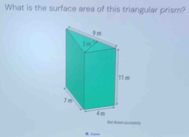 What is the surface area of this triangular prism?
Not drawn acrately