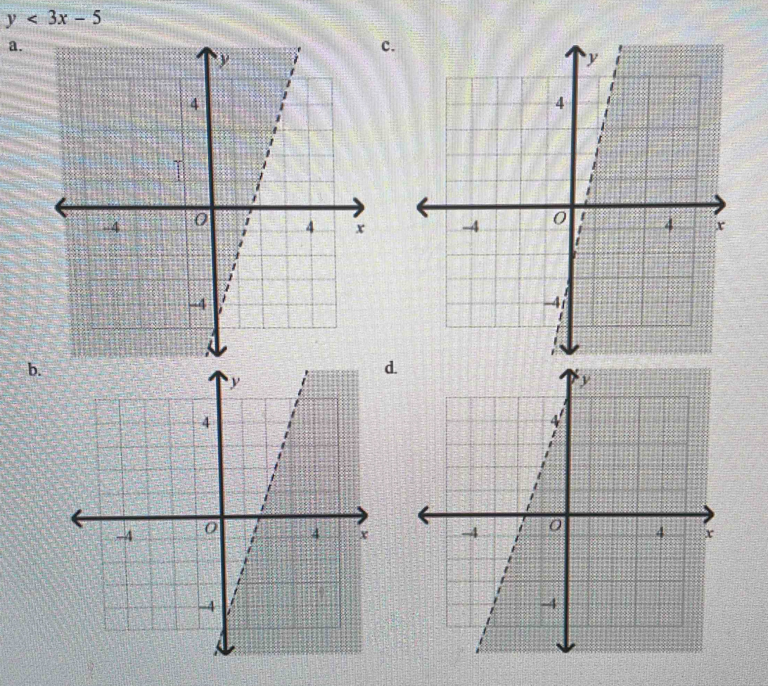 y<3x-5</tex> 
a. 
c. 
b. 
d.