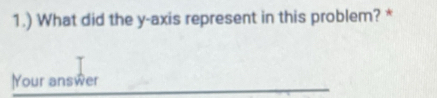 1.) What did the y-axis represent in this problem? * 
|Your answer