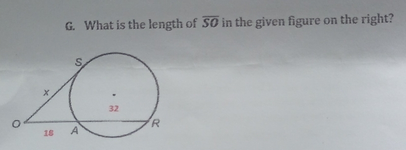 What is the length of overline SO in the given figure on the right?