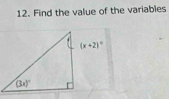 Find the value of the variables