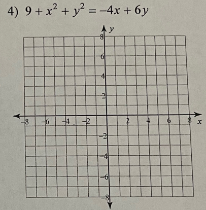 9+x^2+y^2=-4x+6y
x