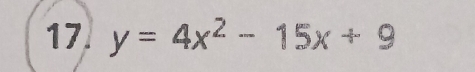 y=4x^2-15x+9