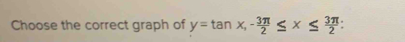 Choose the correct graph of y=tan x, - 3π /2 ≤ x≤  3π /2  :