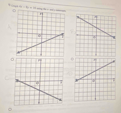 Graph 4x-8y=16 usin