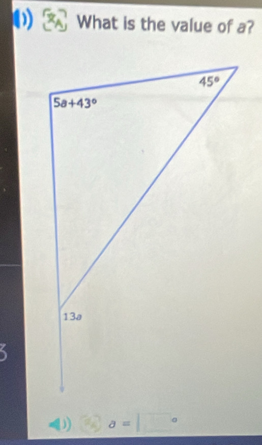 What is the value of a?
2/5 a=□°