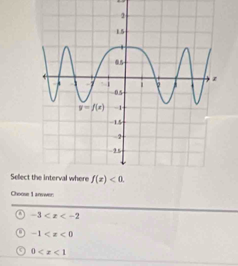 Select 
Choose 1 answer:
a -3
-1
0