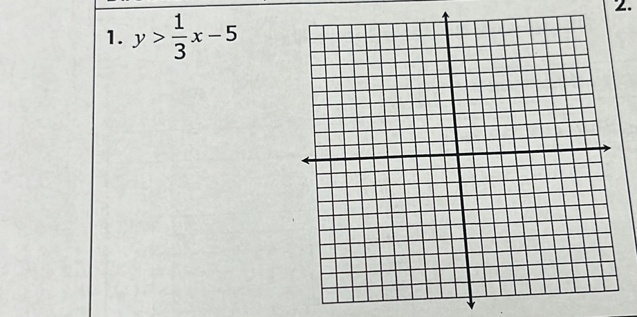 y> 1/3 x-5