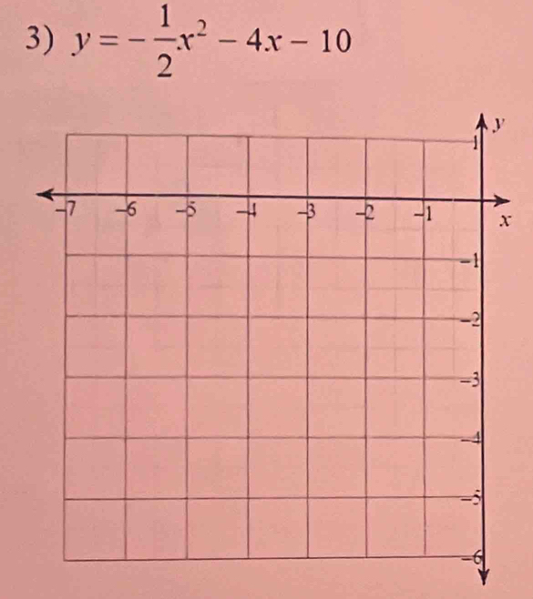 y=- 1/2 x^2-4x-10