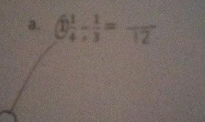 (1) 1/4 - 1/3 =frac 12