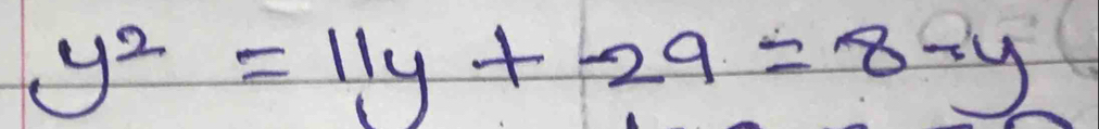 y^2=11y+29=8-y