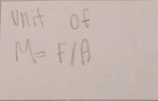 unit of
M=F/A