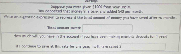 savings