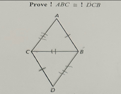 Prove ! ABC≌ !DCB