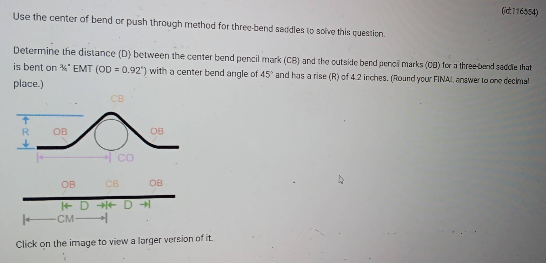 Solved: (id:116554) Use the center of bend or push through method for ...
