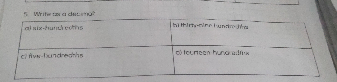 Write as a decimal: