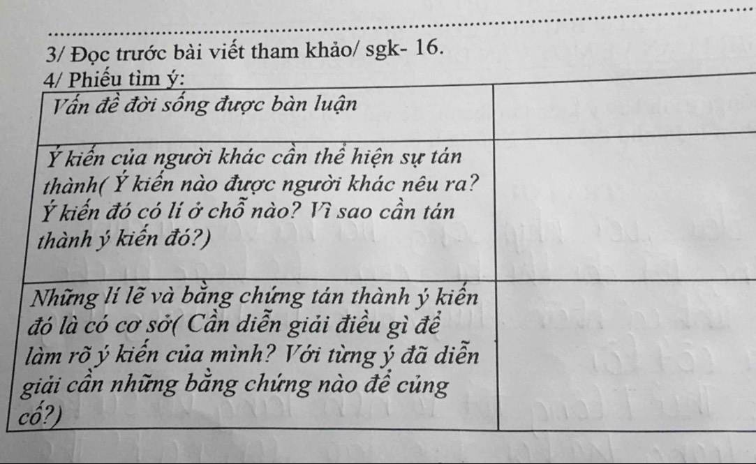 3/ Đọc trước bài viết tham khảo/ sgk- 16.