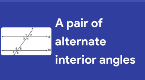 A pair of 
alternate 
interior angles