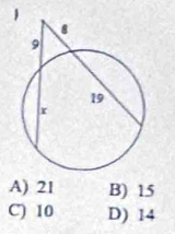 1
A) 21 B) 15
C) 10 D) 14