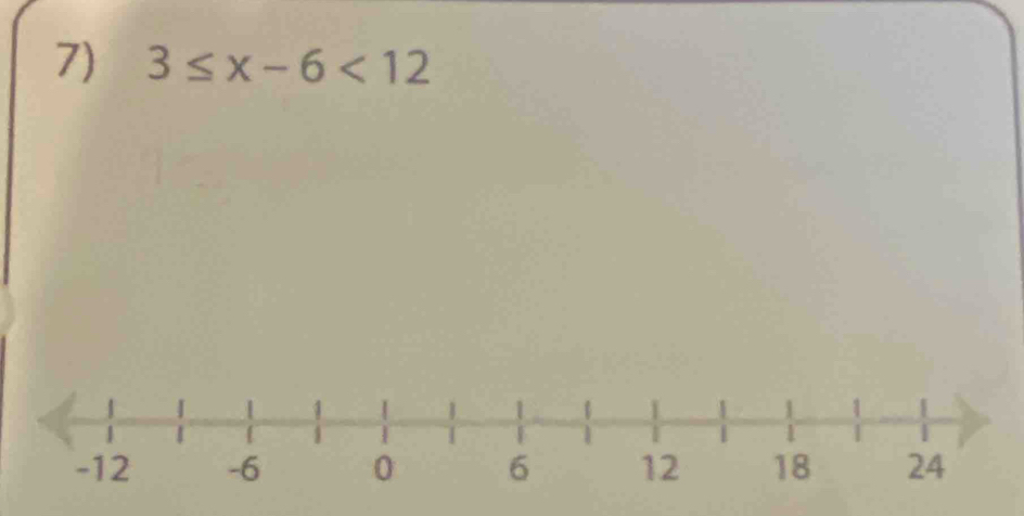 3≤ x-6<12</tex>