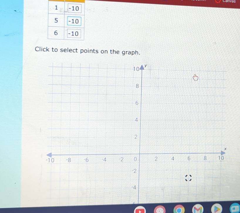 Canvas 
Click to select points on the graph.