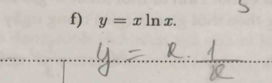 y=xln x.