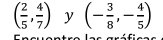 ( 2/5 , 4/7 ) y (- 3/8 ,- 4/5 )