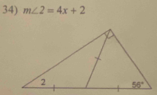 m∠ 2=4x+2