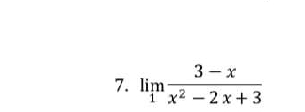 limlimits _1 (3-x)/x^2-2x+3 