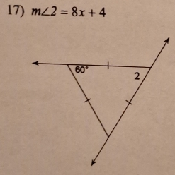 m∠ 2=8x+4