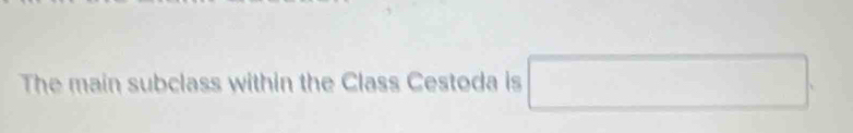 The main subclass within the Class Cestoda is □ □  □