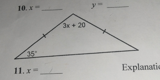 x= _
y= _
11. x= _ Explanatic