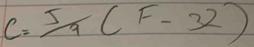 C=5/9(F-32)