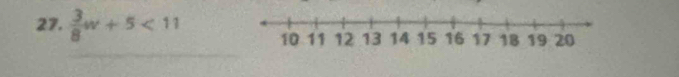 3/8 w+5<11</tex>